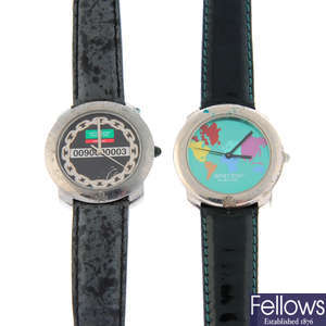 A group of sixteen assorted Benetton by Bulova watches.