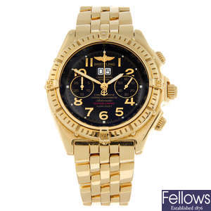 BREITLING - a limited edition 18ct yellow gold Crosswind chronograph bracelet watch, 43.5mm.