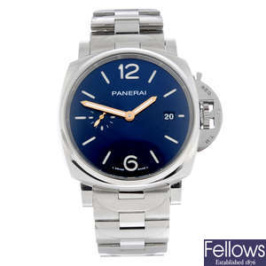 PANERAI - a limited edition stainless steel Luminor Due bracelet watch, 42mm.