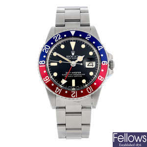 ROLEX - a stainless steel Oyster Perpetual GMT-Master bracelet watch, 39mm.