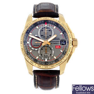 CHOPARD - a limited edition 18ct yellow gold Mille Miglia GT XL chronograph wrist watch, 44mm.