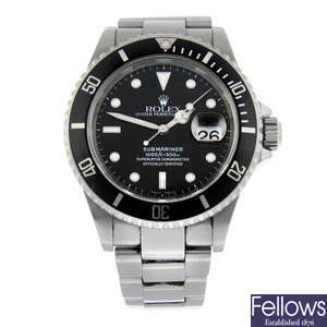 ROLEX - a stainless steel Oyster Perpetual Date Submariner bracelet watch, 40mm.