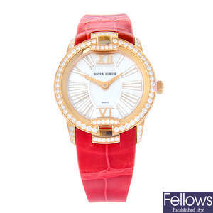 ROGER DUBUIS - an 18ct rose gold Velvet Pink Gold wrist watch, 37mm.