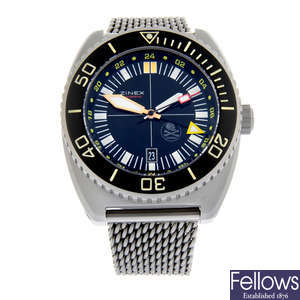 ZINEX - a titanium Trimix GMT Black Pirate bracelet watch, 46mm.