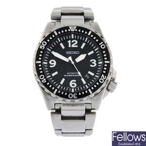 SEIKO - a stainless steel Scuba Diver 'Spork' bracelet watch, 44mm.