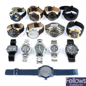 A group of fourteen assorted boxed wrist watches, to include examples by Accurist and Police.