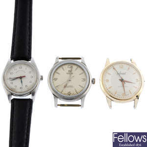 ROLEX - a stainless steel Oyster wrist watch (30mm) together with an Accurist watch head and Roamer watch head.