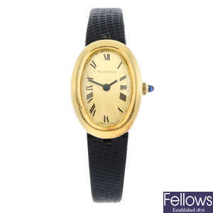BEUCHE GIROD - an 18ct yellow gold wrist watch, 21x30mm.