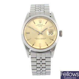 ROLEX - a stainless steel Oyster Perpetual Date bracelet watch, 34mm.