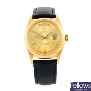 ROLEX - an 18ct yellow gold Oyster Perpetual Day-Date wrist watch, 36mm.