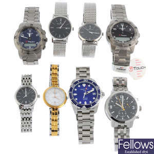 A group of eight assorted watches, to include examples by Maurice Lacroix and Tissot.