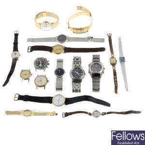 A group of sixteen assorted watches, to include an example by Oris, Sekonda and Seiko.