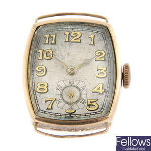 A 9ct gold watch head (25mm) with a 9ct gold watch head.