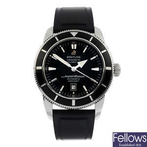 BREITLING - a limited edition stainless steel SuperOcean Heritage "Humint Unit" wrist watch, 46mm.