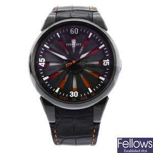 PERRELET - a PVD-treated stainless steel Turbine Helvetia wrist watch, 44mm.