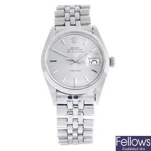 ROLEX - a stainless steel Oyster Perpetual Air-King-Date bracelet watch, 34mm.