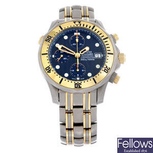 OMEGA - a bi-metal Seamaster Professional chronograph bracelet watch, 42mm.