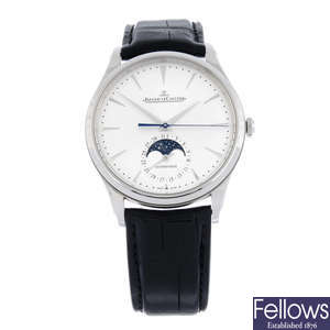 JAEGER-LECOULTRE - a stainless steel Master Ultra-Thin Moonphase wrist watch, 38mm.