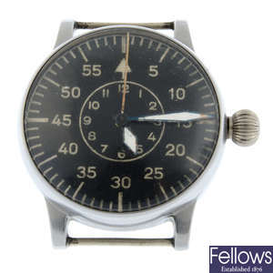 A.LANGE & SÖHNE - a steel cased WW2 German military issue pilot watch head, 55mm.