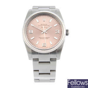 ROLEX - a stainless steel Oyster Perpetual Air King bracelet watch, 34mm.