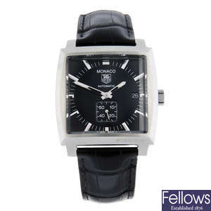 TAG HEUER - a stainless steel Monaco wrist watch, 37mm x 36mm.