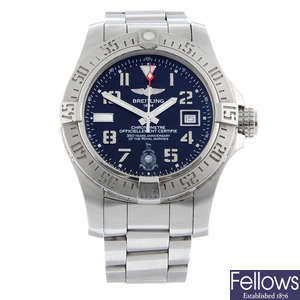 BREITLING - a limited edition stainless steel Avenger II Seawolf Royal Marines anniversary bracelet watch, 44mm.