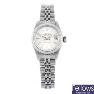 ROLEX - a stainless steel Oyster Perpetual Datejust bracelet watch, 26mm.