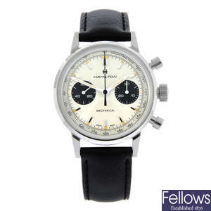 HAMILTON - a stainless steel Intra-matic chronograph wrist watch, 40mm.