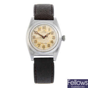 ROLEX - a stainless steel Oyster Perpetual 'Bubble Back' wrist watch, 32mm.