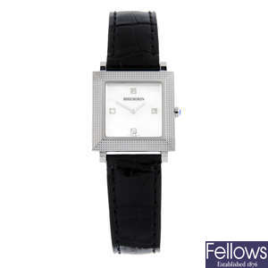 BOUCHERON - an 18ct white gold wrist watch, 23mm x 23mm.