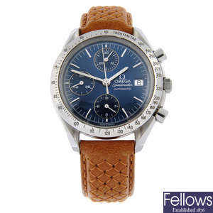 OMEGA - a stainless steel Speedmaster chronograph wrist watch, 39mm.