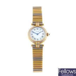 CARTIER - an 18ct gold tri-colour Vendome Trinity bracelet watch, 19mm.