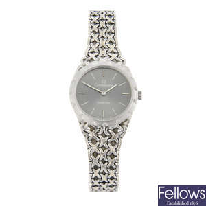 OMEGA - an 18ct white gold Constellation bracelet watch, 24mm.
