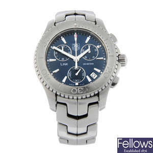 TAG HEUER - a stainless steel Link chronograph bracelet watch, 41mm.