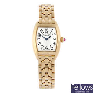 FRANCK MULLER - an 18ct rose gold Curvex bracelet watch, 25mm.