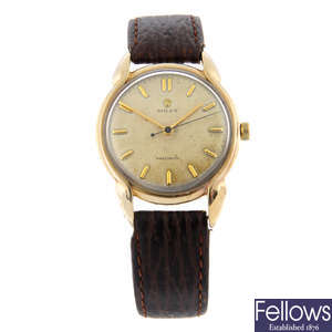 ROLEX - a yellow metal Precision wrist watch, 33mm.