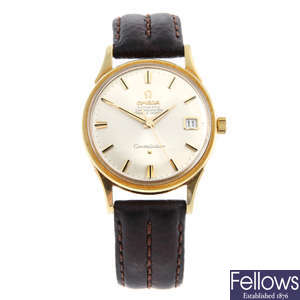 OMEGA - an 18ct yellow gold Constellation wrist watch, 34mm.