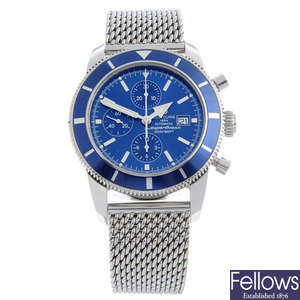 BREITLING - a stainless steel SuperOcean Heritage Chrono 46 chronograph bracelet watch, 46mm.