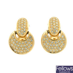 Christian Dior - clip on drop earrings.