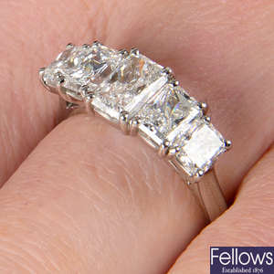 Platinum diamond five-stone ring