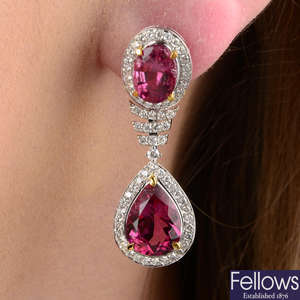 Tourmaline & diamond earrings