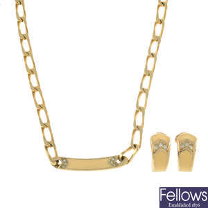 Christian Dior - necklace and clip-on earring set.