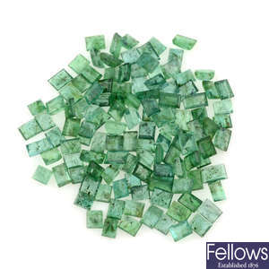 Rectangular-shape emeralds, 20.75ct