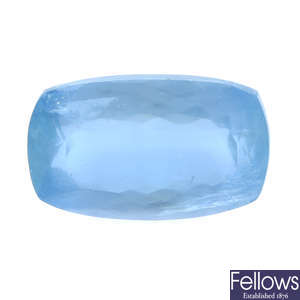 Cushion-shape aquamarine, 16.73ct