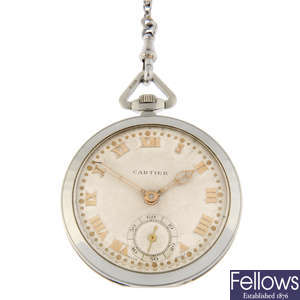 A pocket watch by Cartier, 44mm.