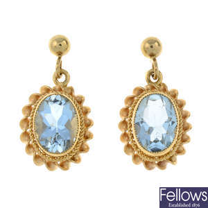 9ct gold aquamarine earrings