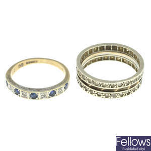 Two 9ct gold gem-set rings