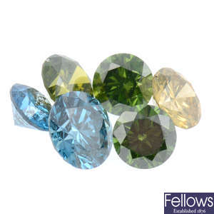 Colour-treated diamonds, 1.22ct