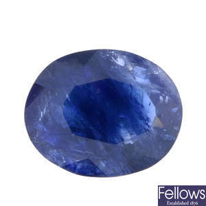 Oval-shape sapphire, 6.20ct