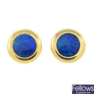 Opal triplet single-stone earrings